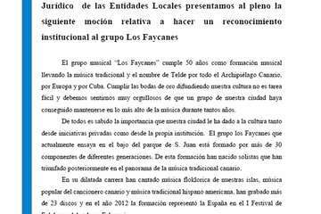 Telde reconoce la labor social de Yrichen y la trayectoria musical de Los Faycanes (Foto TA)
